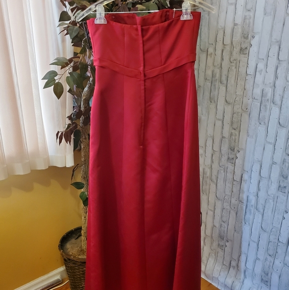 BILL LEVKOFF STRAPLESS RED DRESS SIZE 10 - Picture 5 of 10